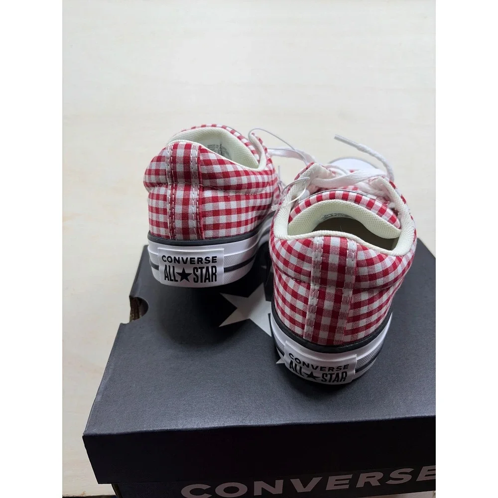 Converse CTAS Street Slip Red White Gingham Sneakers Size 5 NEW